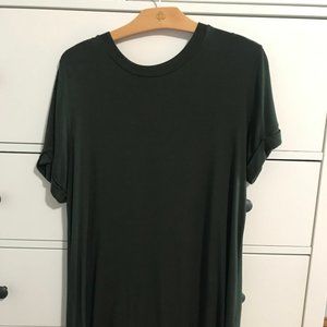 Olive Green Cotton T-Shirt Dress